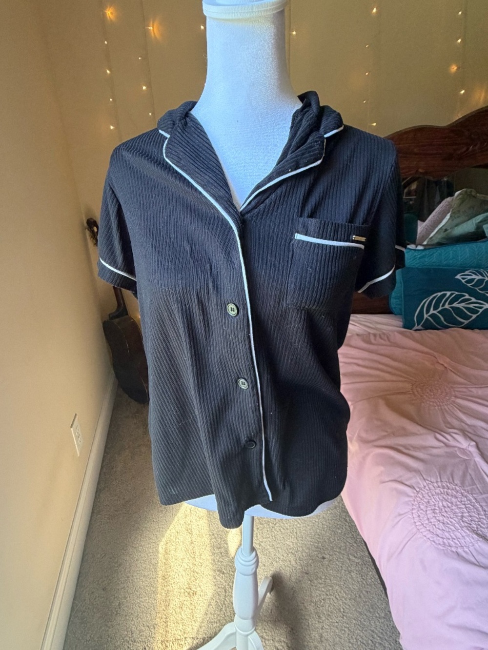 This super soft black pajama top from BCBG